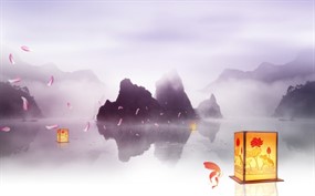 意境山水psd中国风